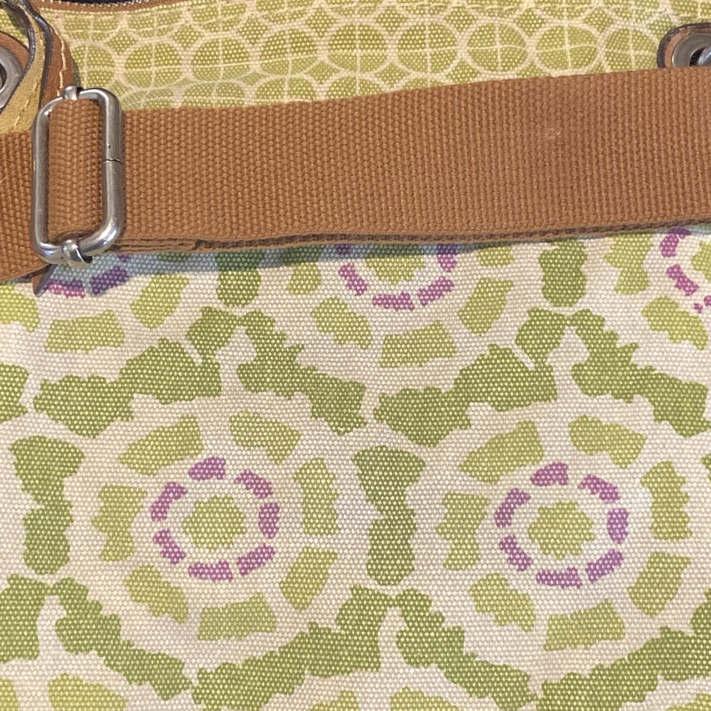 Fossil Canvas & Leather Crossbody Floral Diamond Bag Purse Removable Strap - Picture 15 of 16